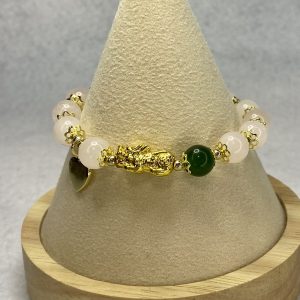 Rose Quartz and Jade Pixiu Bracelet