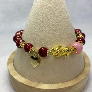 Red and Rose Quartz Pixiu Bracelet